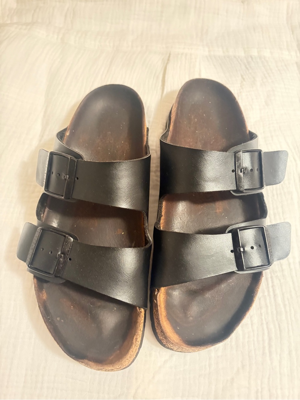 Birkenstock Double-Buckle Arizona Slide Sandals in Black. + A GIFT 🎁